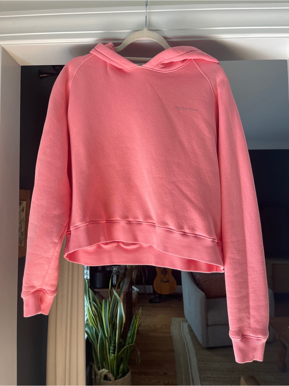 Outdoor Voices Coral Pink Cropped Hoodie